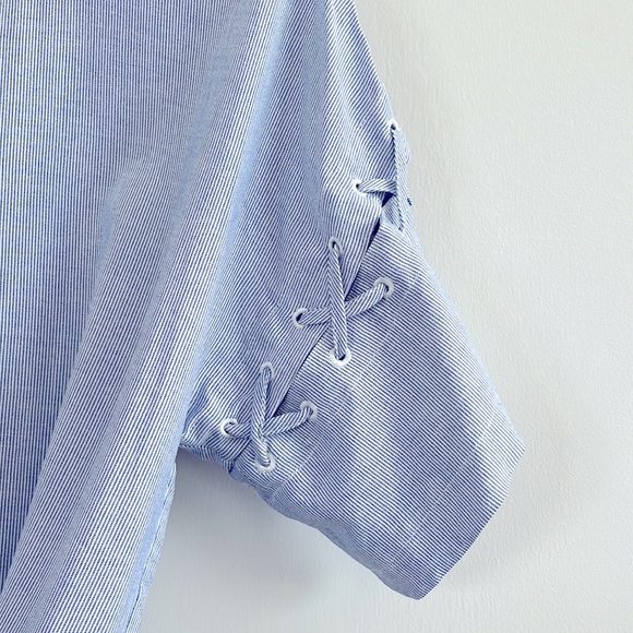 Madewell Stripe Lace-Up Cut-Out Short Sleeve Relaxed
Fit Sailor T-Shirt Dress XS - Picture 4 of 10